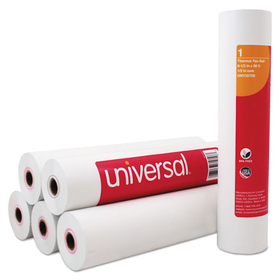Universal UNV35758 Direct Thermal Printing Fax Paper Rolls, 0.5" Core, 8.5" x 98 ft, White, 6/Pack