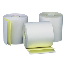 Universal One UNV35767 Carbonless Paper Rolls, White/canary, 3" X 90 Ft, 50/carton