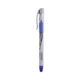 Universal 39621 Stick Gel Pen, Medium 0.7mm, Blue Ink, Silver/Blue Barrel, Dozen