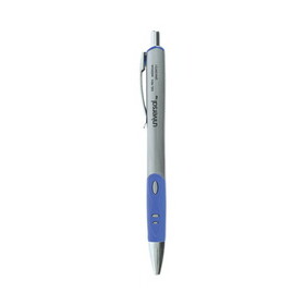 Universal UNV39721 Comfort Grip Gel Pen, Retractable, Medium 0.7 mm, Blue Ink, Gray/Blue/Silver Barrel, Dozen
