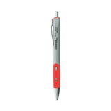 Universal 39722 Comfort Grip Retractable Gel Pen, Medium 0.7mm, Red Ink, Silver Barrel, Dozen