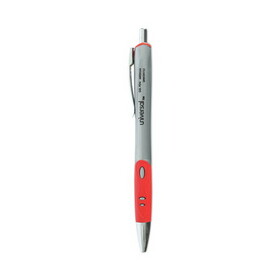 Universal UNV39722 Comfort Grip Gel Pen, Retractable, Medium 0.7 mm, Red Ink, Gray/Red/Silver Barrel, Dozen