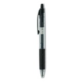 Universal UNV39910 Comfort Grip Clear Retractable Gel Ink Roller Ball Pen, Black Ink, .7mm, 36/Pack