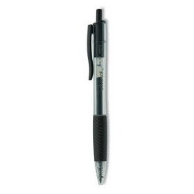 UNIVERSAL OFFICE PRODUCTS UNV39912 Clear Roller Ball Retractable Gel Pen, Black Ink, Medium, Dozen