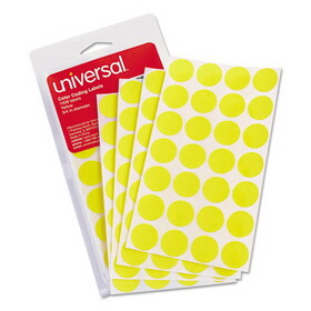Universal UNV40114 Self-Adhesive Removable Color-Coding Labels, 3/4" Dia, Yellow, 1008/pack