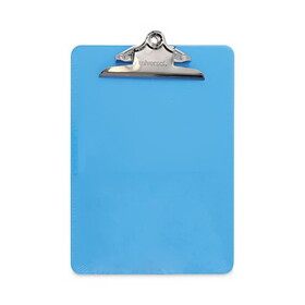 Universal UNV40307 Plastic Clipboard with High Capacity Clip, 1.25" Clip Capacity, Holds 8.5 x 11 Sheets, Translucent Blue
