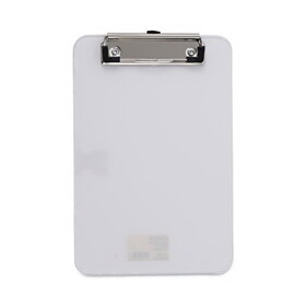 Universal UNV40312 Plastic Clipboard with Low Profile Clip, 0.5" Clip Capacity, Holds 5 x 8 Sheets, Clear