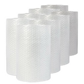 Universal UNV4087869 Bubble Packaging, 0.19" Thick, 24" x 50 ft, Perforated Every 24", Clear, 8/Carton