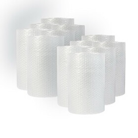 Universal UNV4087894 Bubble Packaging, 0.19" Thick, 12" x 30 ft, Perforated Every 12", Clear, 12/Carton