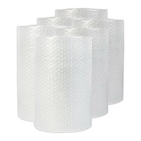 Universal UNV4087902 Bubble Packaging, 0.5" Thick, 12" x 30 ft, Perforated Every 12", Clear, 6/Carton