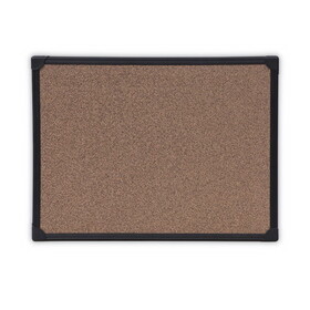 Universal UNV43021 Tech Cork Board, 24 x 18, Brown Surface, Black Aluminum Frame
