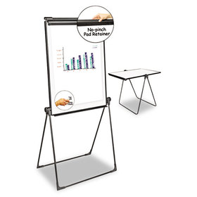Universal UNV43030 Foldable Double Sided Dry Erase Easel, 28.5 X 37.5, White/black