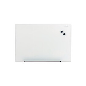 Universal UNV43202 Frameless Magnetic Glass Marker Board, 36 x 24, Translucent Frost Surface