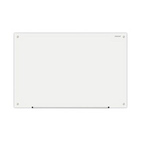 Universal UNV43232 Frameless Glass Marker Board, 36 x 24, White Surface