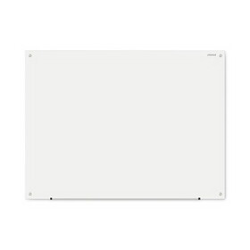 Universal UNV43233 Frameless Glass Marker Board, 48 x 36, White Surface
