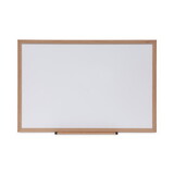 Universal UNV43619 Dry Erase Board, Melamine, 36 X 24, Oak Frame