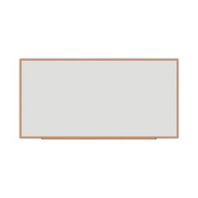 Universal UNV43620 Deluxe Melamine Dry Erase Board, 96 x 48, Melamine White Surface, Oak Fiberboard Frame