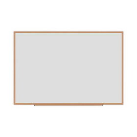 Universal UNV43621 Deluxe Melamine Dry Erase Board, 72 x 48, Melamine White Surface, Oak Fiberboard Frame