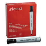 Universal UNV43651 Dry Erase Marker, Chisel Tip, Black, Dozen