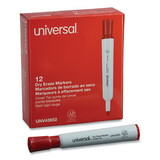 Universal UNV43652 Dry Erase Marker, Chisel Tip, Red, Dozen