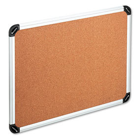 Universal UNV43714 Cork Board With Aluminum Frame, 48 X 36, Natural, Silver Frame