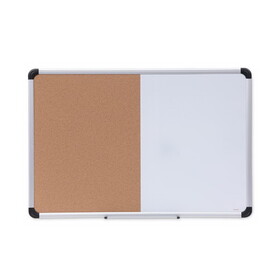 Universal UNV43743 Cork/dry Erase Board, Melamine, 36 X 24, Black/gray, Aluminum/plastic Frame