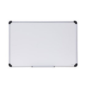 Universal UNV43841 Deluxe Porcelain Magnetic Dry Erase Board, 36 x 24, White Surface, Silver/Black Aluminum Frame