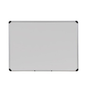 Universal UNV43842 Deluxe Porcelain Magnetic Dry Erase Board, 48 x 36, White Surface, Silver/Black Aluminum Frame