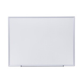 Universal UNV44636 Deluxe Melamine Dry Erase Board, 48 x 36, Melamine White Surface, Silver Aluminum Frame