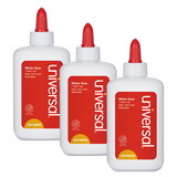 Universal UNV46064 Washable White Glue, 4 oz, Dries Clear, 3/Pack