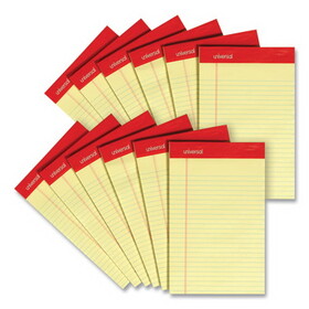 Universal UNV46200 Perforated Edge Writing Pad, Narrow Rule, 5 X 8, Canary, 50-Sheet, Dozen