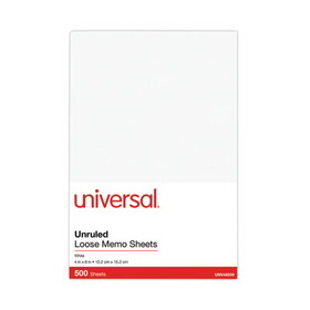 Universal UNV46500 Loose Memo Sheets, 4 X6, White, 500 Sheets/pack