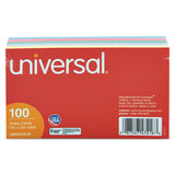 Universal UNV47216 Index Cards, 3 X 5, Blue/violet/green/cherry/canary, 100/pack