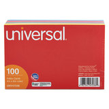 Universal UNV47236 Index Cards, 4 X 6, Blue/salmon/green/cherry/canary, 100/pack