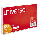 Universal UNV47240 Unruled Index Cards, 5 X 8, White, 100/pack