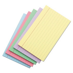 Universal UNV47256 Index Cards, 5 X 8, Blue/salmon/green/cherry/canary, 100/pack
