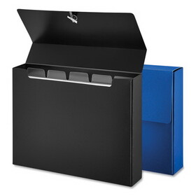 Universal UNV47305 Poly Index Card Box, Holds 100 4 x 6 Cards, 4 x 1.33 x 6, Plastic, Black/Blue, 2/Pack