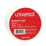 Universal UNV51302 General Purpose Masking Tape, 48mm X 54.8m, 3