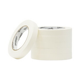 Universal UNV51334 Removable General-Purpose Masking Tape, 3" Core, 18 mm x 54.8 m, Beige, 6/Pack
