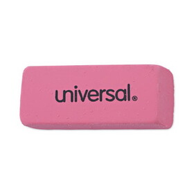 Universal UNV55120 Bevel Block Erasers, For Pencil Marks, Slanted-Edge Rectangular Block, Large, Pink, 20/Pack