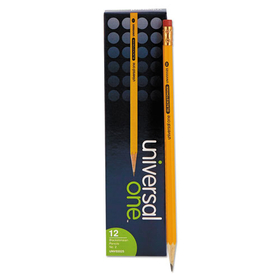 Universal UNV55525 Blackstonian Pencil, F #2.5, Medium Firm, Yellow, Dozen