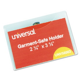 Universal UNV56003 Clip-On Clear Badge Holders W/inserts, Top Load, 2 1/4 X 3 1/2, White, 50/box