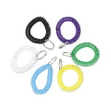 Universal UNV56051 Wrist Coil Plus Key Ring, Plastic, Assorted Colors, 6/Pack