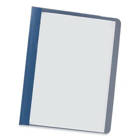 UNIVERSAL OFFICE PRODUCTS UNV56138 Plastic Cover, Tang Clip, Letter, 1/2" Capacity, Clear/dark Blue, 25/box