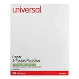 Universal UNV56601 Two-Pocket Portfolio, Embossed Leather Grain Paper, Light Blue, 25/box