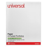 Universal UNV56613 Two-Pocket Portfolio, Embossed Leather Grain Paper, Assorted Colors, 25/box