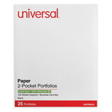 Universal UNV56616 Two-Pocket Portfolio, Embossed Leather Grain Paper, Black, 25/box
