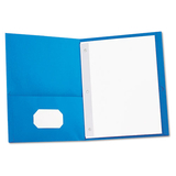 Universal UNV57115 Two-Pocket Portfolios W/tang Fasteners, 11 X 8-1/2, Light Blue, 25/box