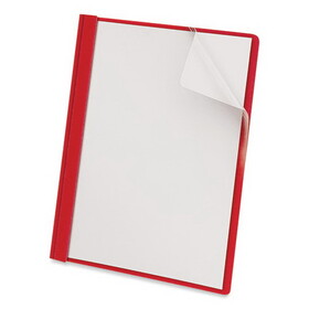 Universal UNV57123 Clear Front Report Cover, Tang Fasteners, Letter Size, Red, 25/box