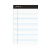 Universal One UNV57300 Premium Ruled Writing Pads with Heavy-Duty Back, Narrow Rule, Black Headband, 50 White 5 x 8 Sheets, 12/Pack